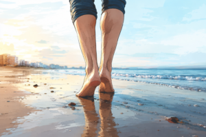 Lee más sobre el artículo Caminar descalzo por la playa: cuándo ayuda y cuándo puede acabar provocando dolor