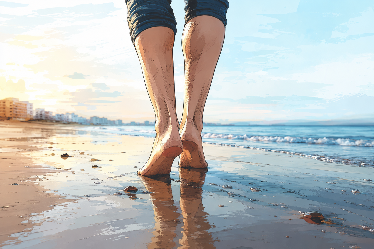 Lee más sobre el artículo Caminar descalzo por la playa: cuándo ayuda y cuándo puede acabar provocando dolor